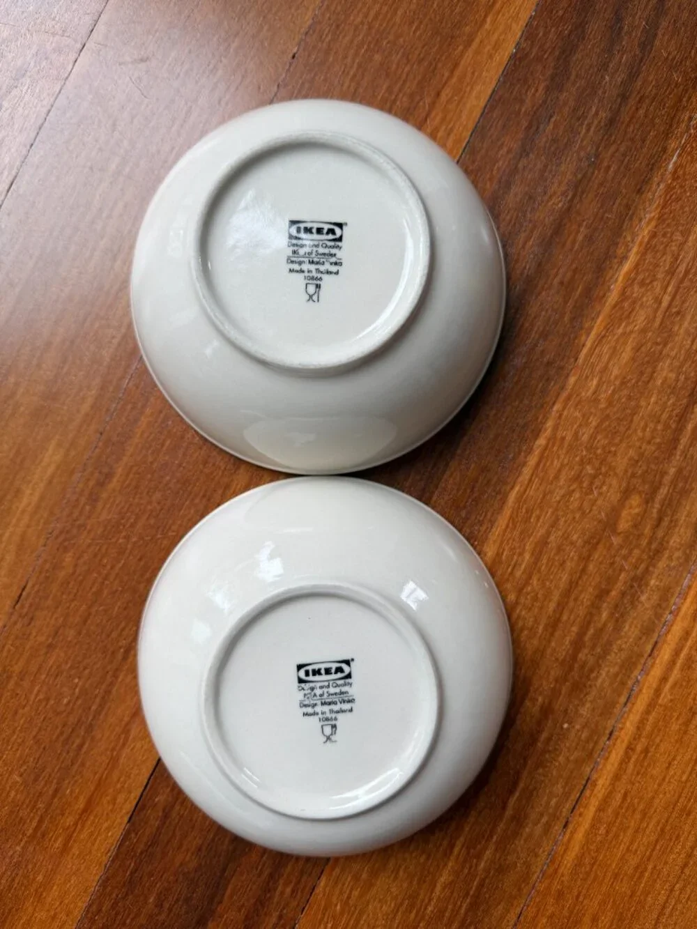 Two (2) IKEA Maria Vinka Beige Bowls - 10866